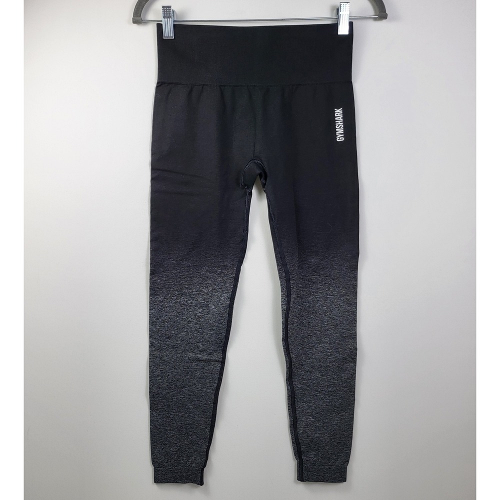 Gymshark Ombre Seamless Leggings High Waisted Gym Fitness Black Gray size Small